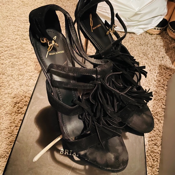 Brian Atwood Suede Fringe Sandal - Picture 4 of 4